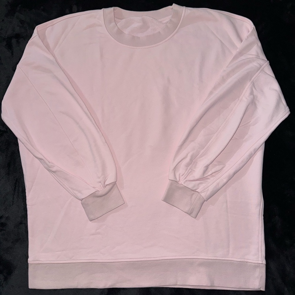 Lululemon Perfectly Oversized Cropped Crew Softstreme Pink Peony Size‎ 14